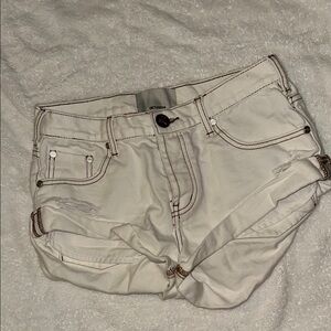One Teaspoon White Jean Shorts Distressed Vintage